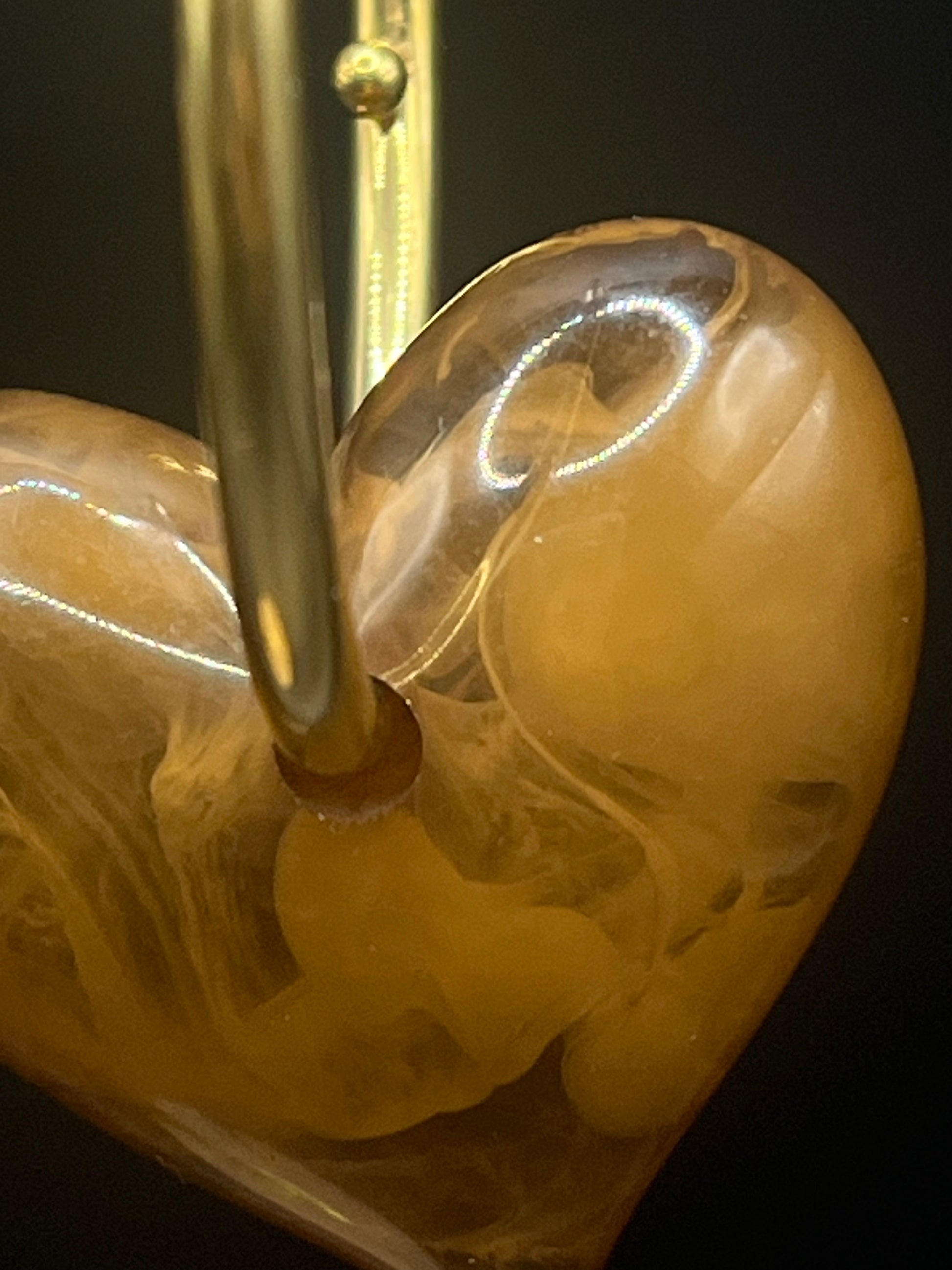 boucles coeurs 3D marron