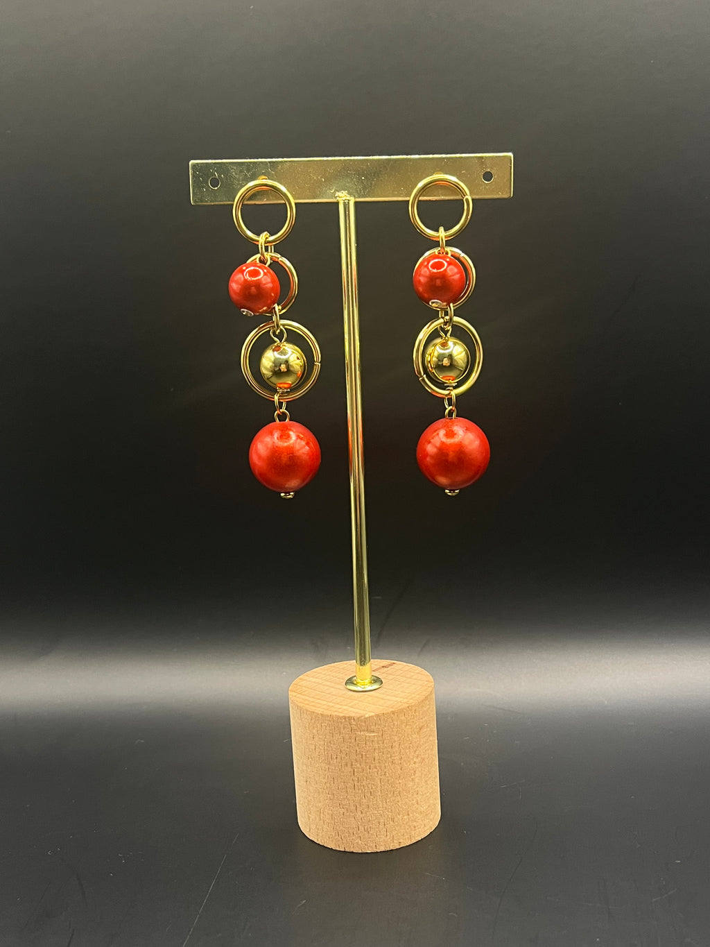 boucles Trinity rouge orangé