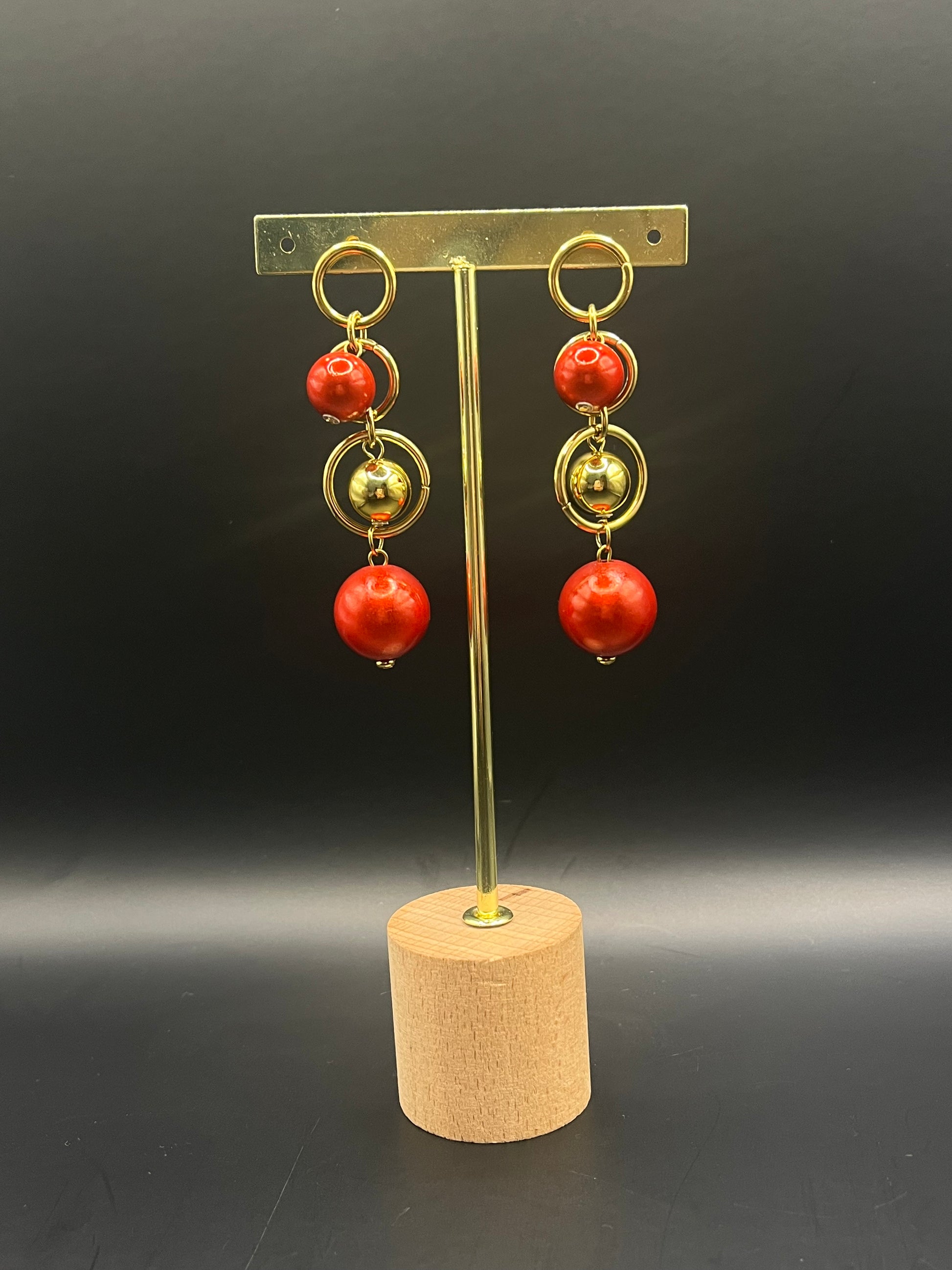 boucles Trinity rouge orangé